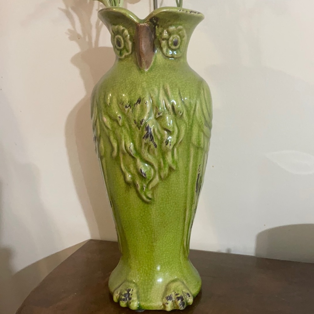Vintage look Ceramic Owl Vase